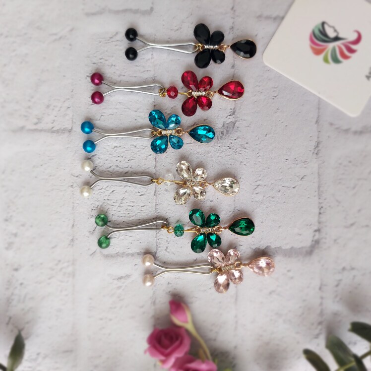 گیره روسری اصیل بانو با آویز پروانه کد 20