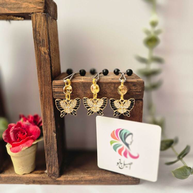 گیره روسری اصیل بانو با آویز پروانه