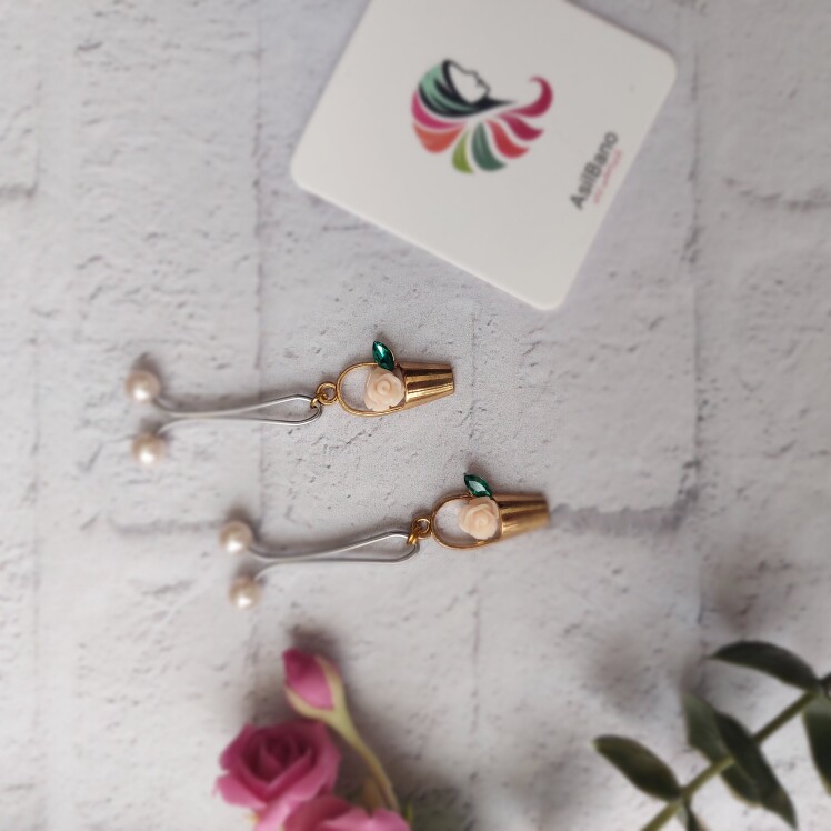 گیره روسری اصیل بانو با آویز گلدان کد 513