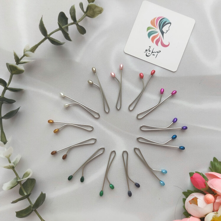 گیره روسری لبنانی اصیل بانو با سر مهره قلبی