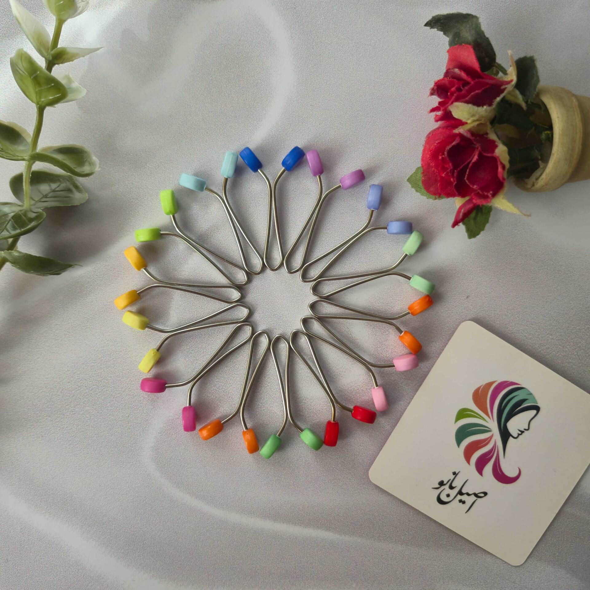  گیره روسری لبنانی اصیل بانو با سر مهره اسما 