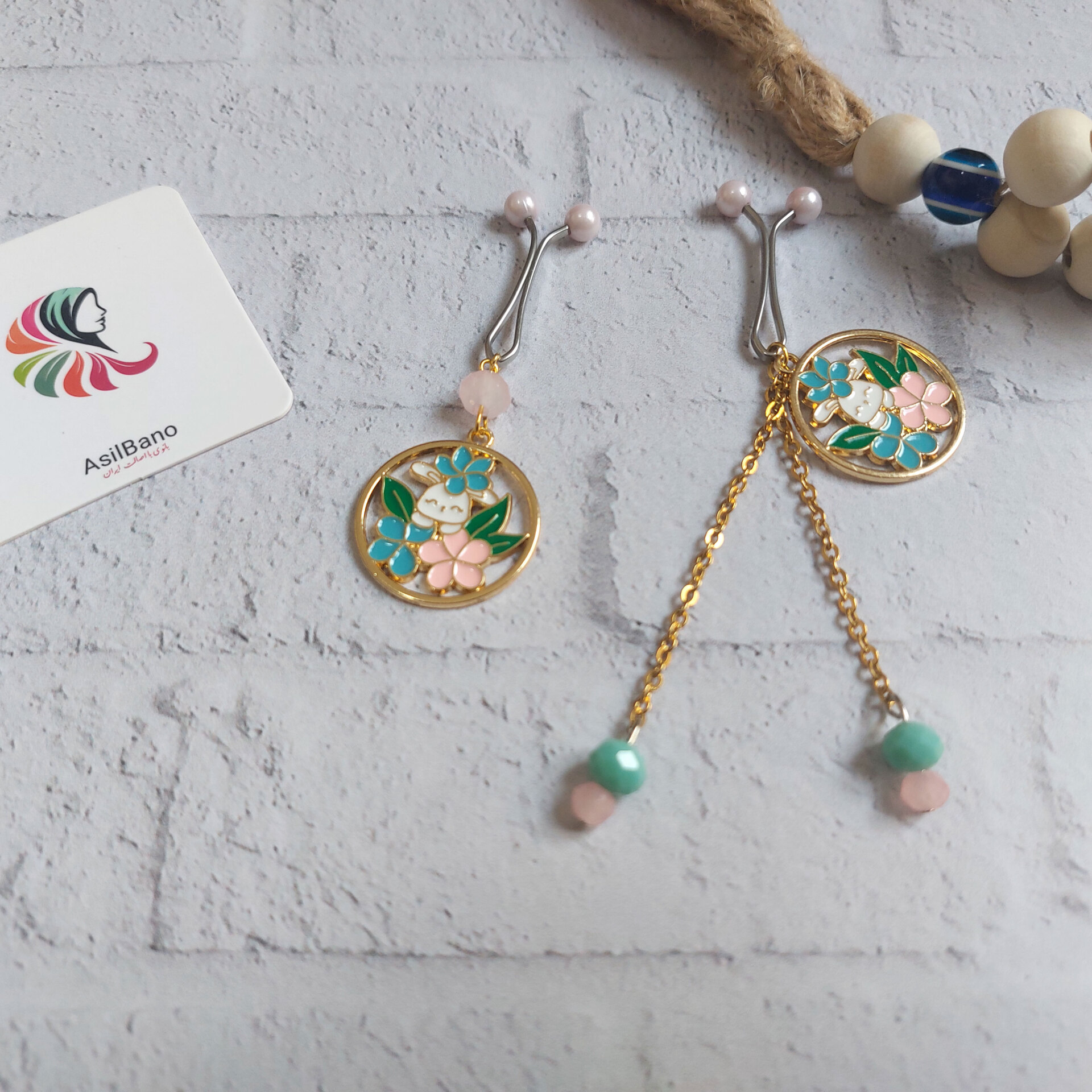  گیره روسری اصیل بانو با آویز گل 