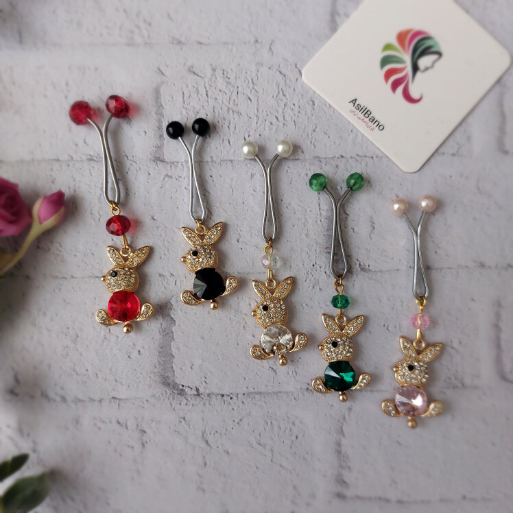 گیره روسری اصیل بانو با آویز خرگوش کد 519