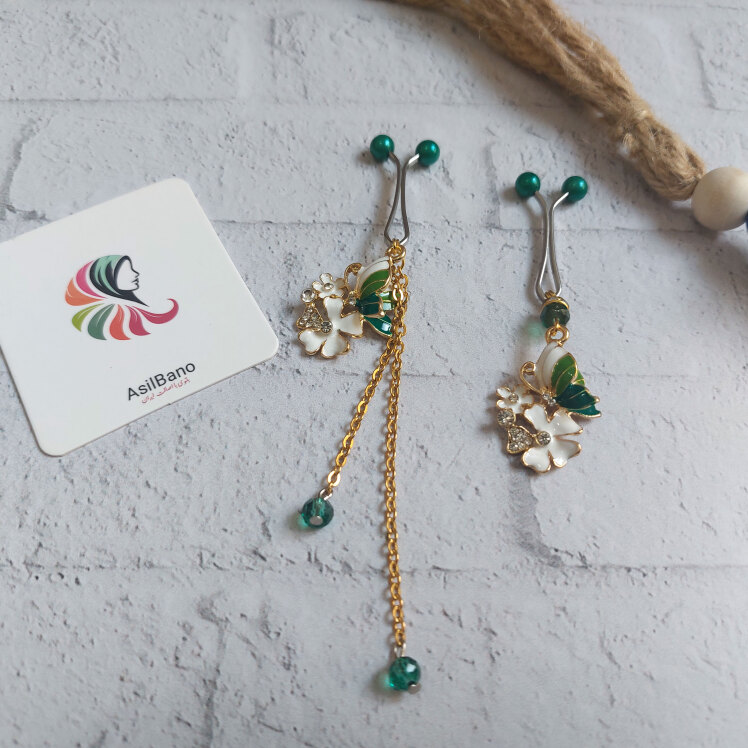 گیره روسری اصیل بانو با آویز پروانه