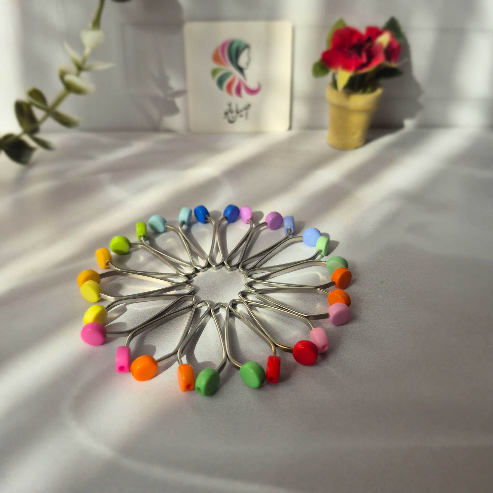  گیره روسری لبنانی اصیل بانو با سر مهره اسما 