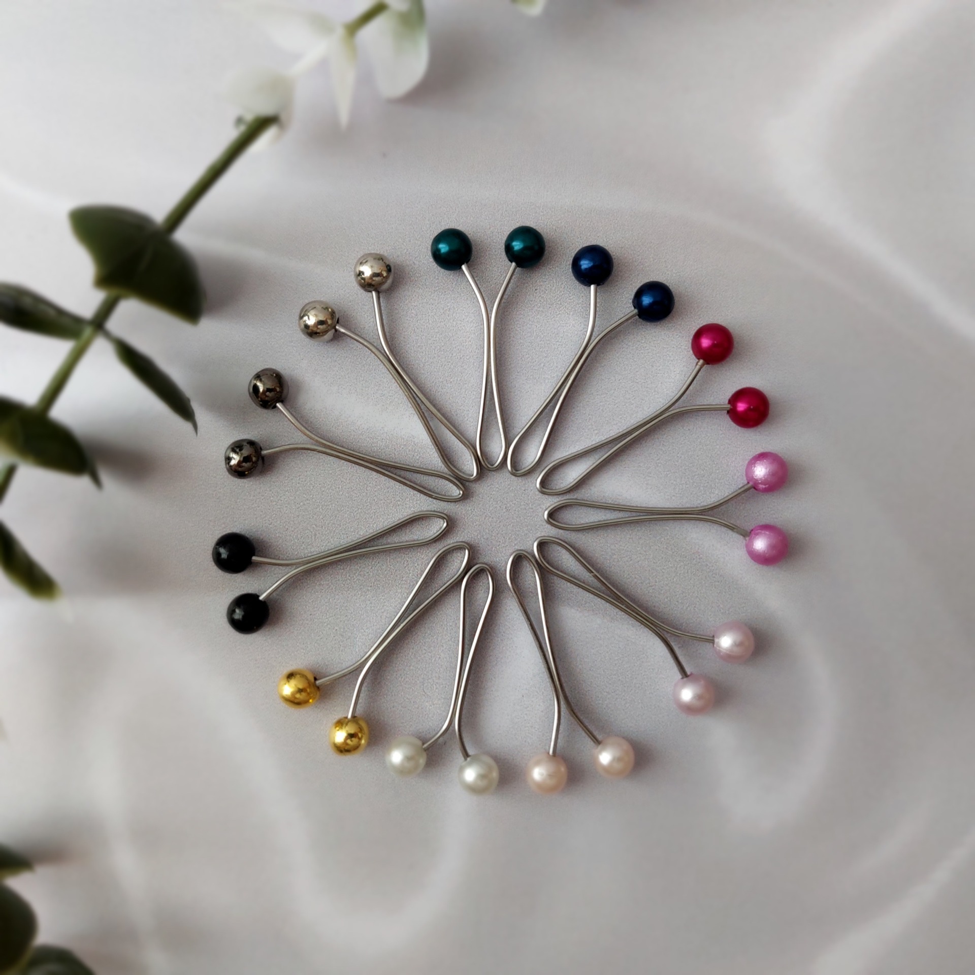  گیره روسری اصیل بانو با سر مهره مرواریدی 