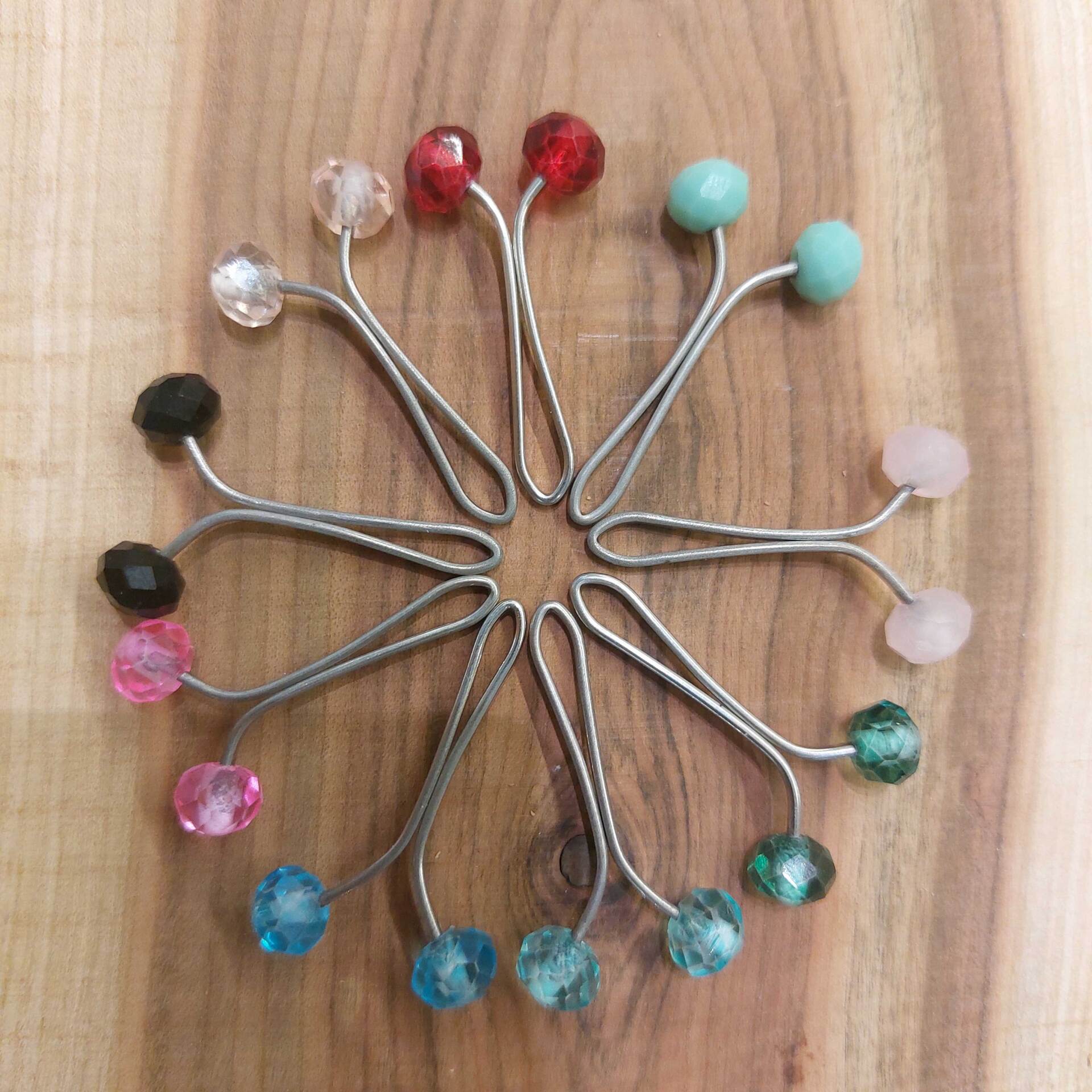  گیره استیل اصیل بانو با سر مهره کریستال 