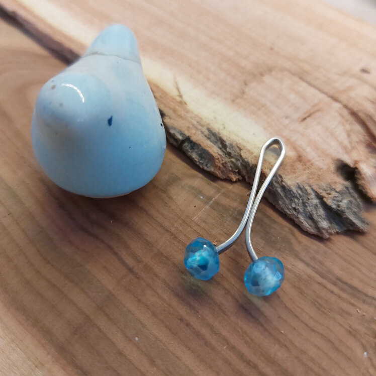 گیره روسری استیل اصیل بانو با سر کریستالی آبی