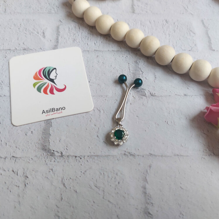 گیره روسری اصیل بانو با آویز جواهر سوارسکی