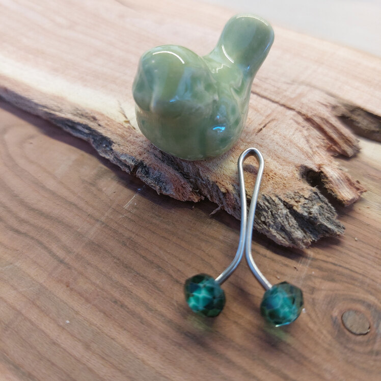 گیره استیل اصیل بانو با سر مهره کریستال