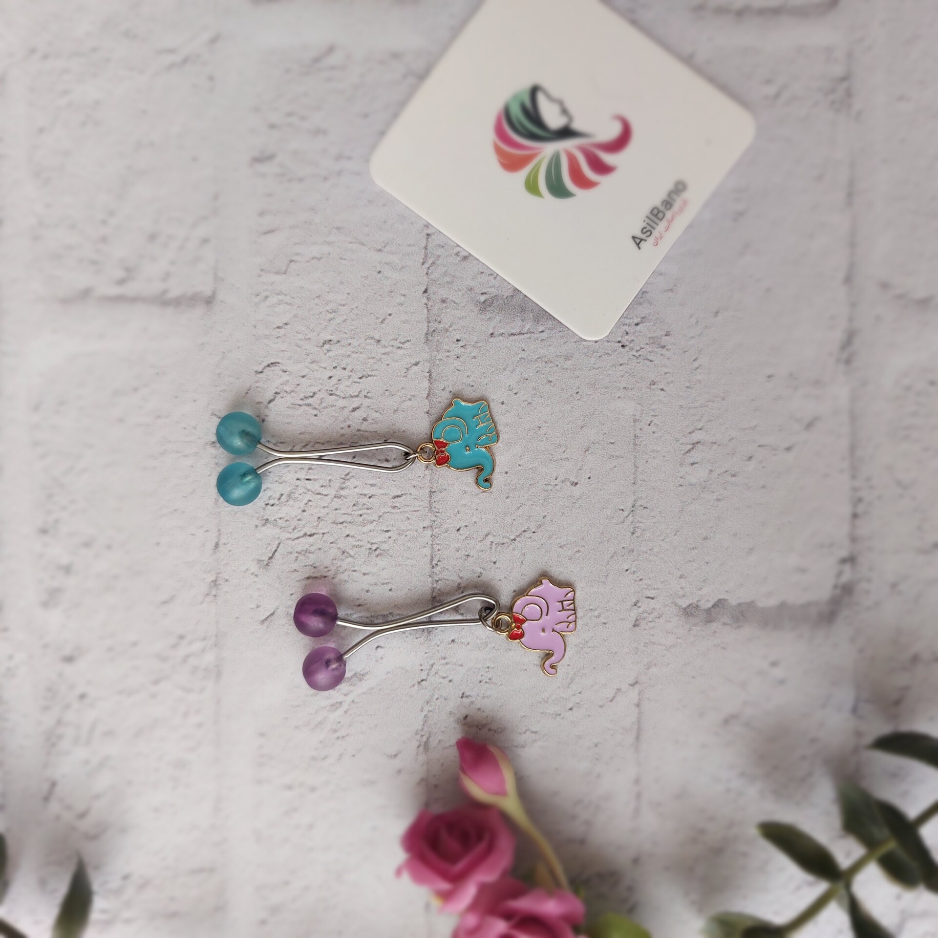  گیره روسری اصیل بانو با آویز فیل کد 516 