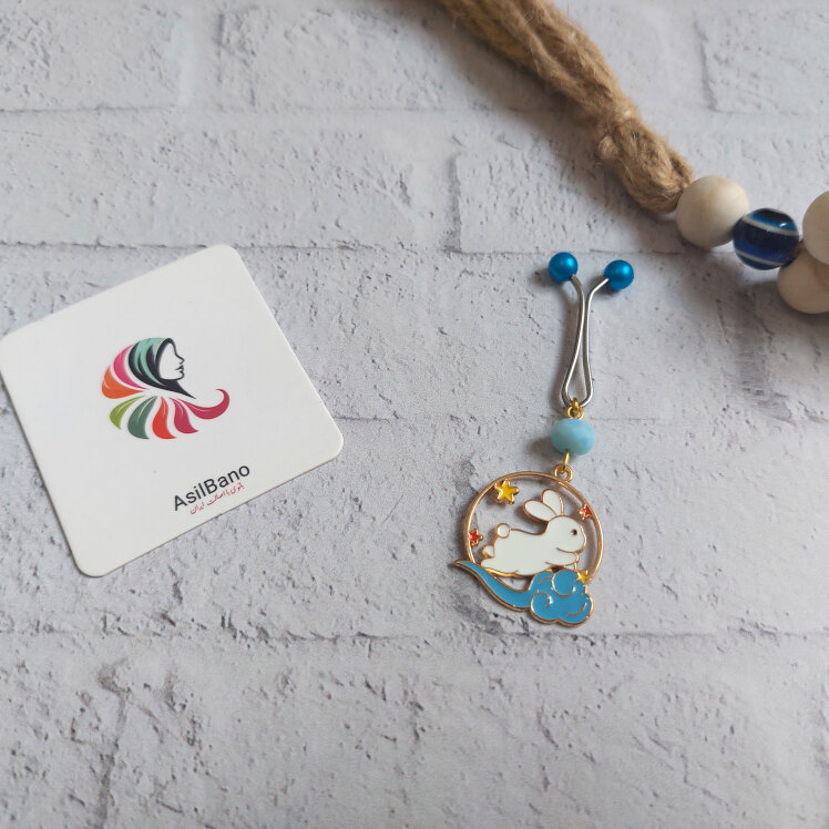 گیره روسری اصیل بانو با آویز خرگوش