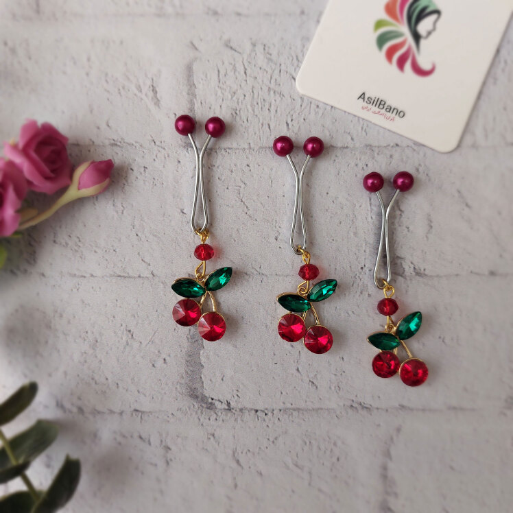 گیره روسری اصیل بانو با آویز گیلاس کد 24