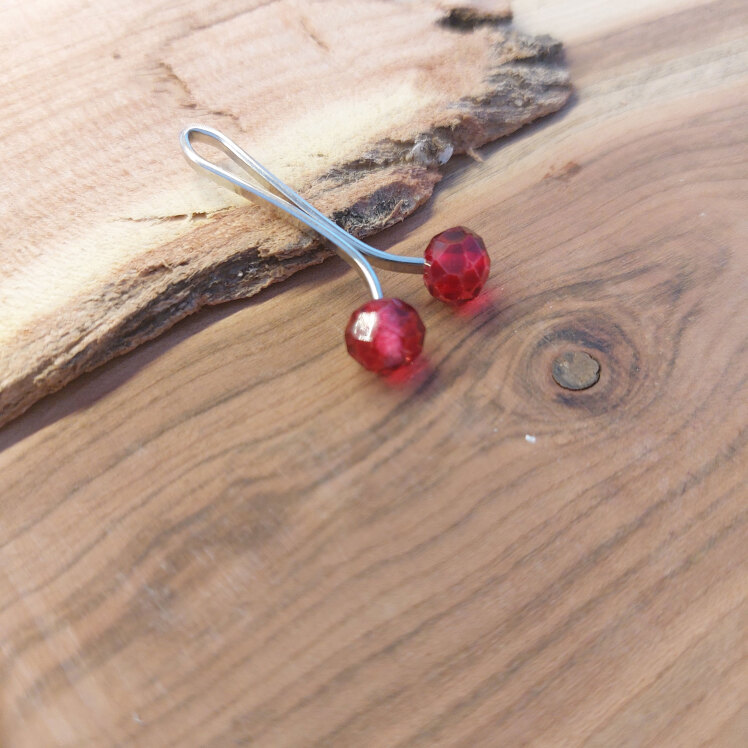 گیره استیل اصیل بانو با سر مهره کریستال