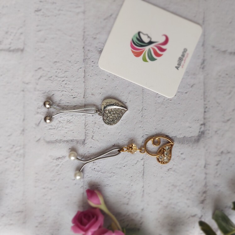 گیره روسری اصیل بانو با آویز قلب نگین دار کد 36