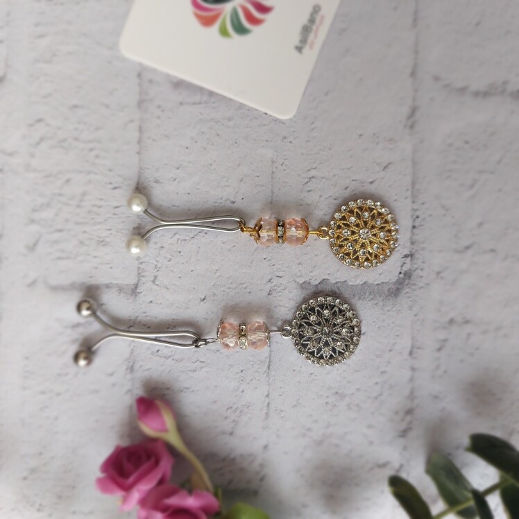 گیره روسری اصیل بانو با آویز جواهر نگین دار کد 35