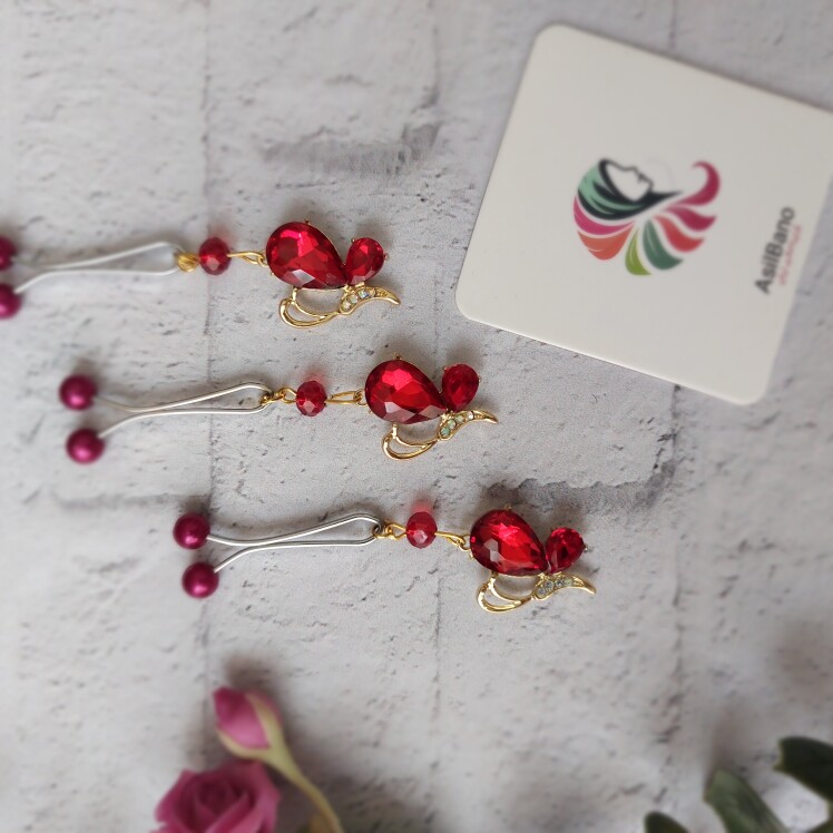 گیره روسری اصیل بانو با آویز پروانه کد 41